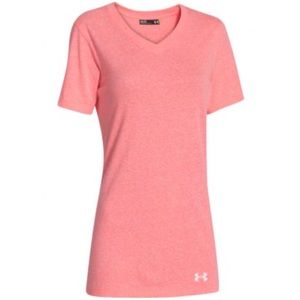 NWT Under Armour Stadium V-Neck Shirt Pink Small